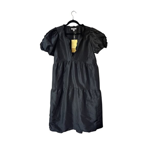 Kika Vargas X Target Black Tiered Ruffle Midi Dress 1X Puff Sleeve Fairy Grunge - Picture 3 of 13